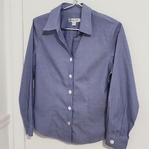 Coldwater Creek Shirt. Petite SmallL.  Blue. Cotton.  Excellent condition.